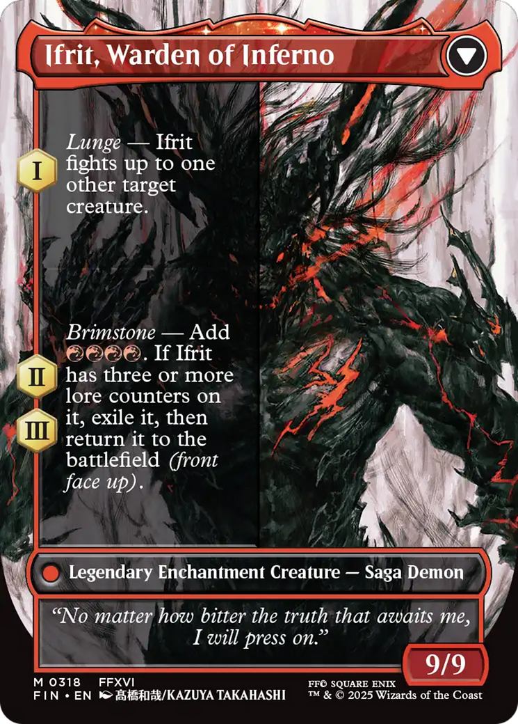 Image of Clive, Ifrit's Dominant (0318) (Borderless) (FIN-318) - FINAL FANTASY: (enchantment) (Borderless) Foil