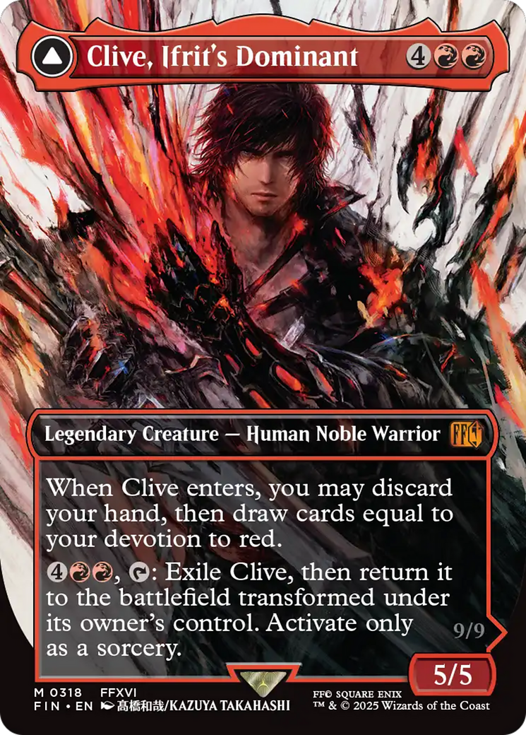 Image of Clive, Ifrit's Dominant (0318) (Borderless) (FIN-318) - FINAL FANTASY: (enchantment) (Borderless) Foil