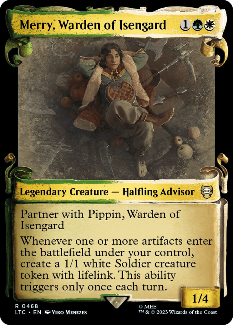 Image of Merry, Warden of Isengard (Showcase Scrolls) (LTC-468) - Tales of Middle-earth Commander: (Showcase) Foil