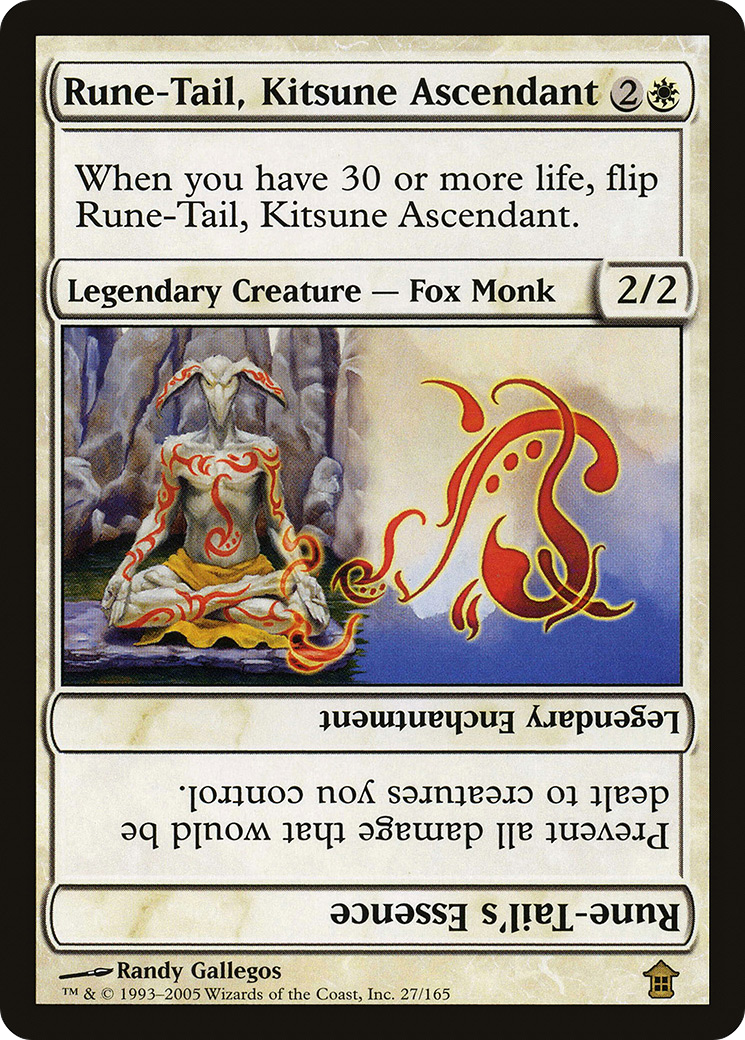 Image of Rune-Tail, Kitsune Ascendant (SOK-027) - Saviors of Kamigawa Foil