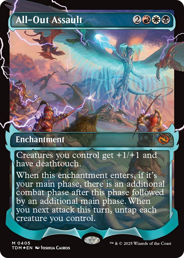 Image of All-Out Assault (Showcase) (TDM-405) - Tarkir: Dragonstorm: (Showcase, enchantment) Foil