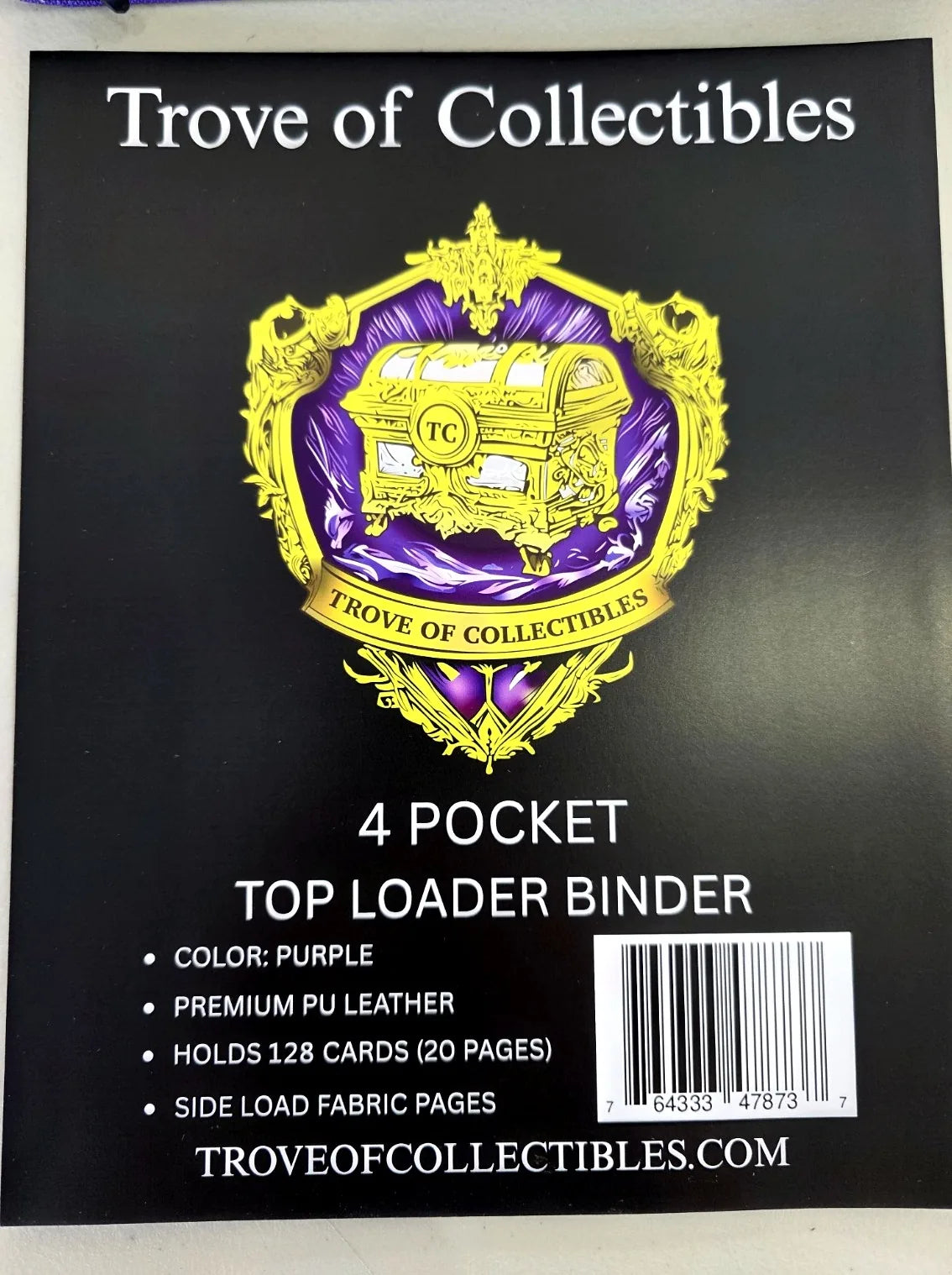 Image of TroveOfCollectible 4 Pocket Toploader Binder Purple