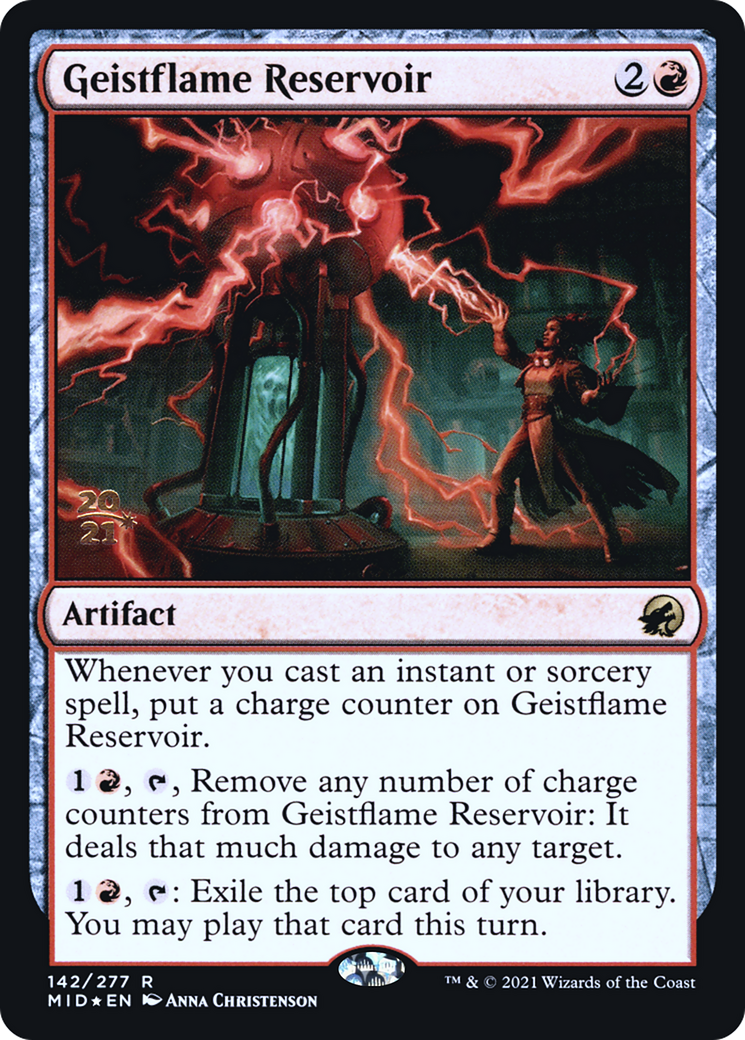 Image of Geistflame Reservoir (PRE-142S) - Innistrad: Midnight Hunt Promos Foil