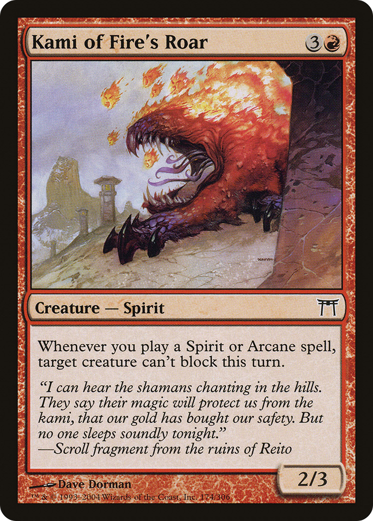 Image of Kami of Fire's Roar (CHK-174) - Champions of Kamigawa