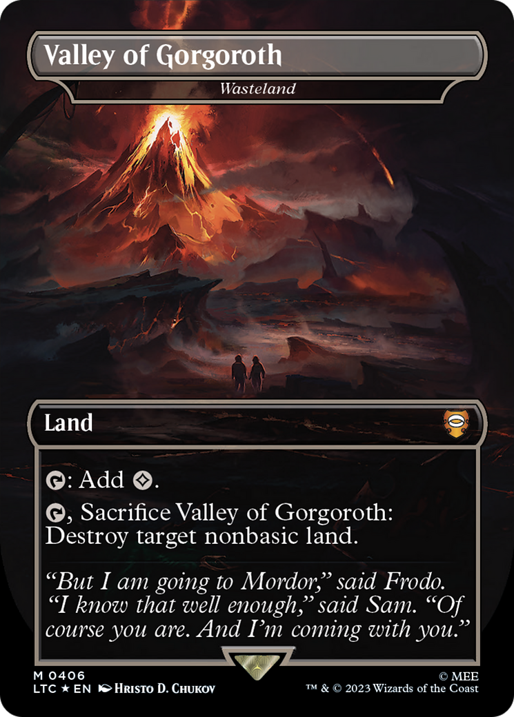 Image of Valley of Gorgoroth - Wasteland (Surge Foil) (LTC-406) - Tales of Middle-earth Commander / Valley of Gorgoroth (Borderless) Foil