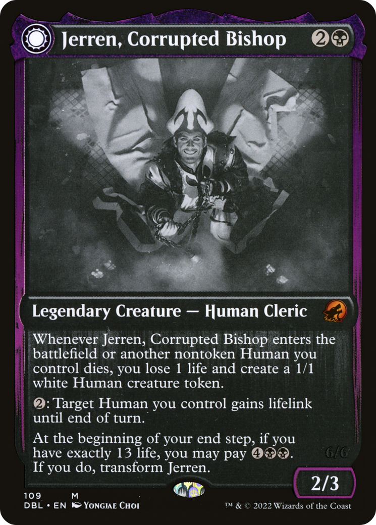 Image of Jerren, Corrupted Bishop (DBL-109) - Innistrad: Double Feature: (Double Faced Transform)