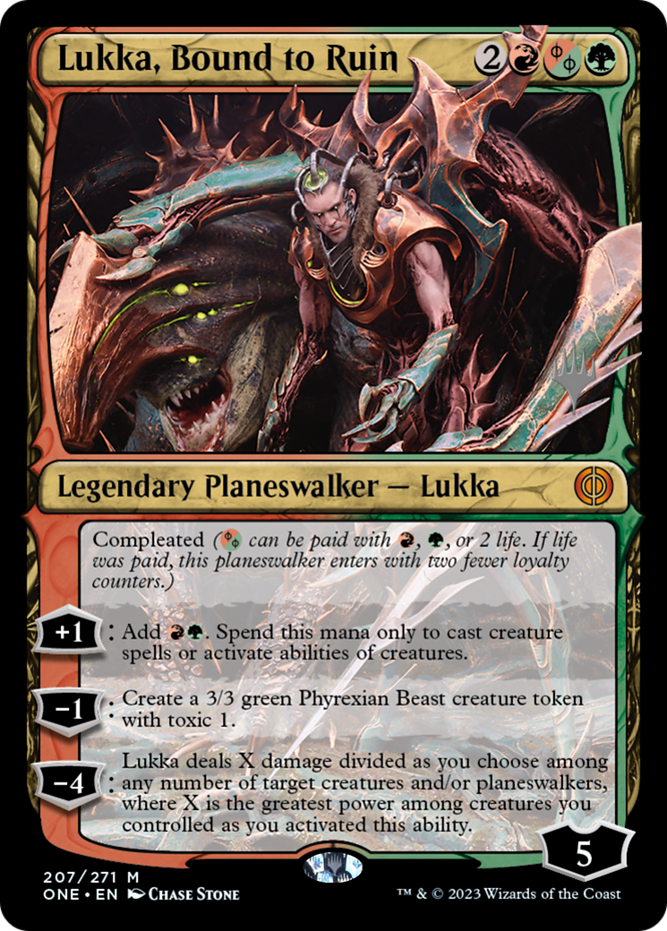 Image of Lukka, Bound to Ruin (PPONE-207P) - Phyrexia: All Will Be One Promos