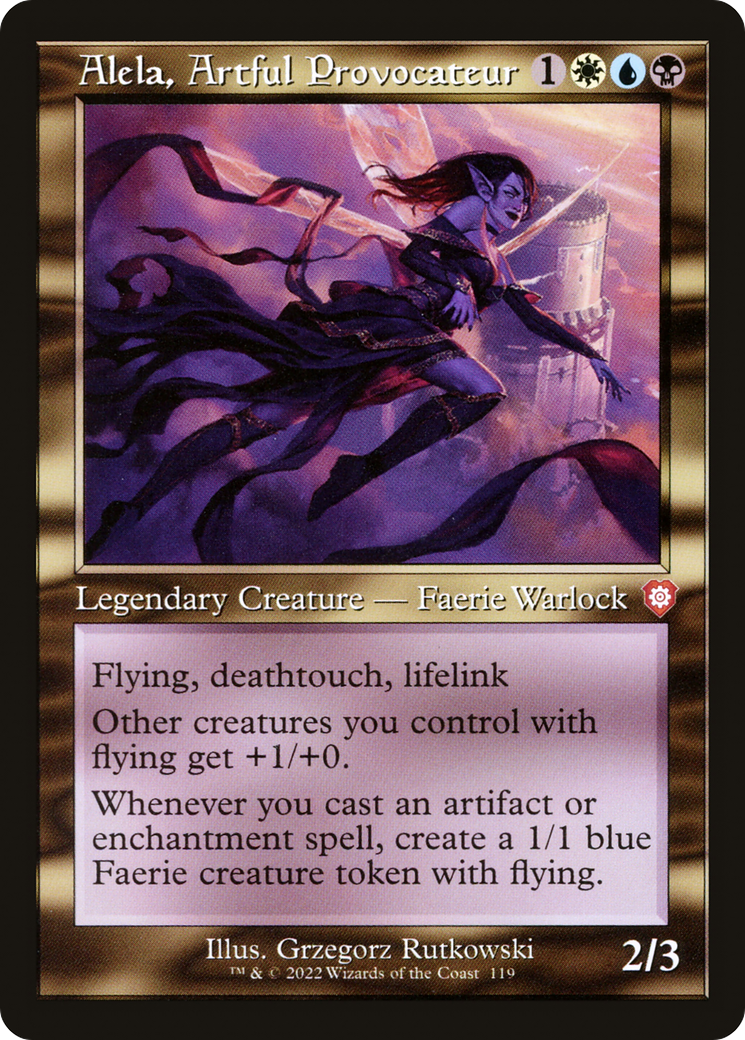 Image of Alela, Artful Provocateur (Retro Frame) (BRC-119) - The Brothers' War Commander