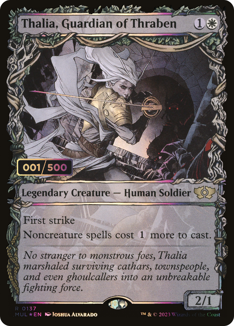 Image of Thalia, Guardian of Thraben (Serial Numbered) (MUL-137) - Multiverse Legends: (Showcase) Foil