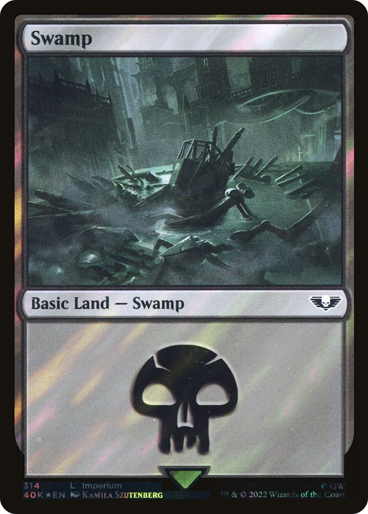 Image of Swamp (314) (Surge Foil) (40K-314) - Warhammer 40,000 Commander Foil