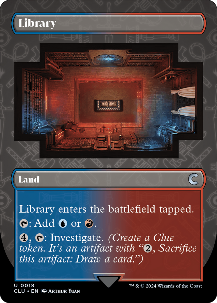 Image of Library (Borderless) (CLU-018) - Ravnica: Clue Edition (Borderless)