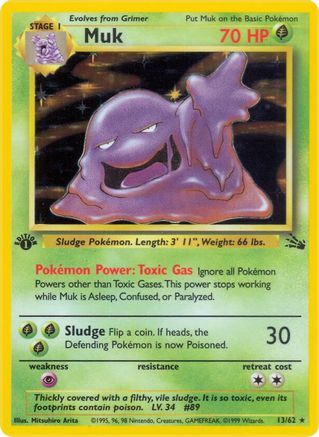 Image of Muk (13) 013/62  - 1st Edition Holofoil Fossil - Holo Rare