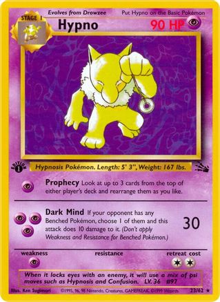 Image of Hypno (23) 023/62  - 1st Edition Fossil - Rare