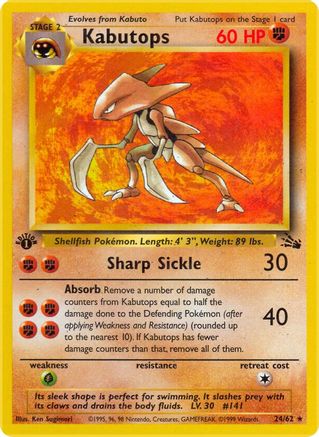 Image of Kabutops (24) 024/62  - 1st Edition Fossil - Rare