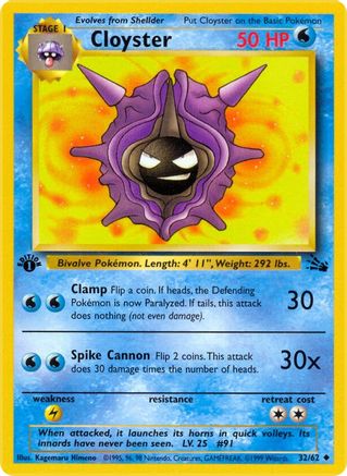 Image of Cloyster 032/62  - Unlimited Fossil - Uncommon