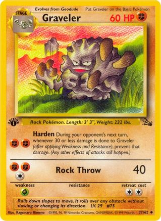 Image of Graveler 037/62  - 1st Edition Fossil - Uncommon