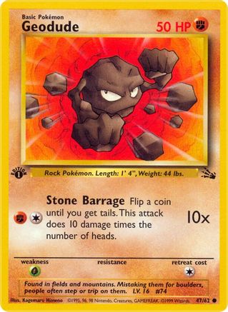 Image of Geodude 047/62  - Unlimited Fossil - Common