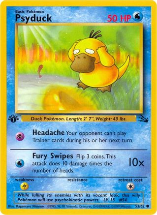 Image of Psyduck 053/62  - 1st Edition Fossil - Common