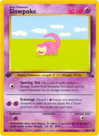 Image of Slowpoke 055/62  - Unlimited Fossil - Common