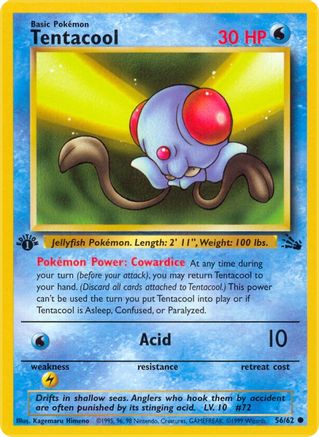 Image of Tentacool 056/62  - 1st Edition Fossil - Common