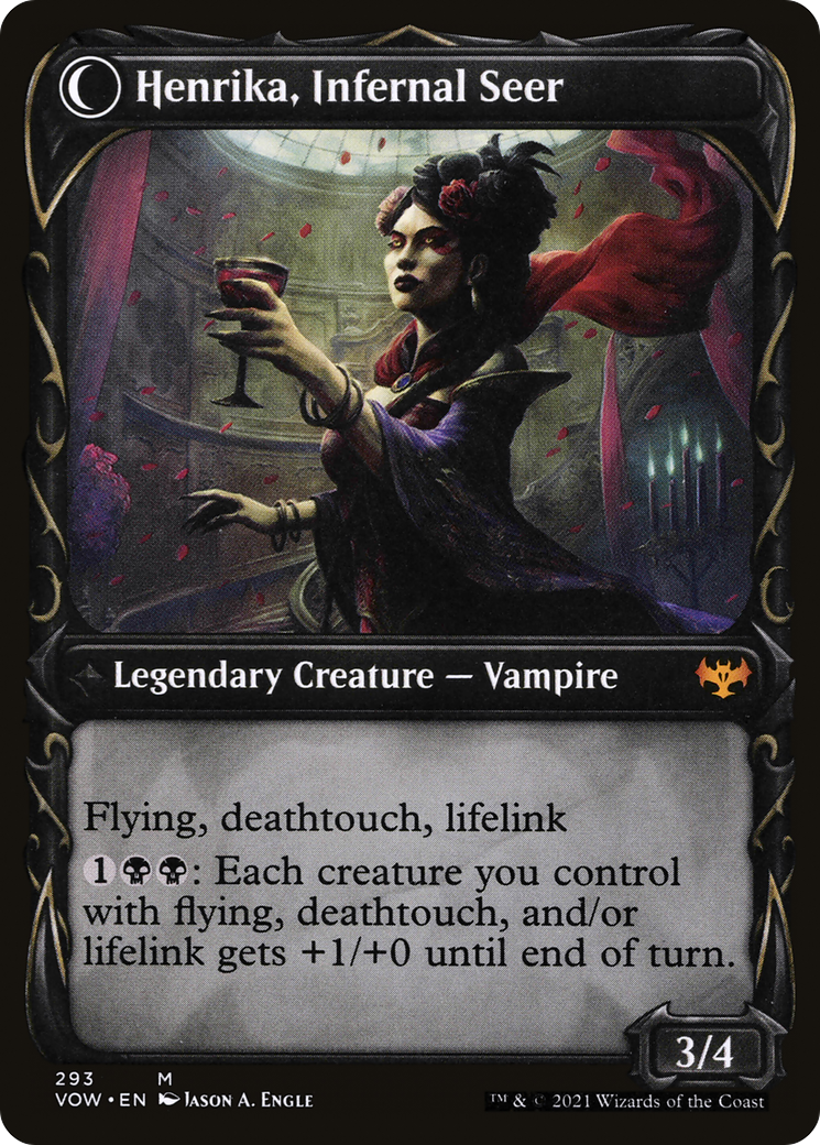Image of Henrika Domnathi (Showcase) (VOW-293) - Innistrad: Crimson Vow: (Showcase, Double Faced Transform)