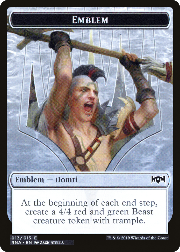 Image of Emblem - Domri, Chaos Bringer (RNA-013) - Ravnica Allegiance Tokens