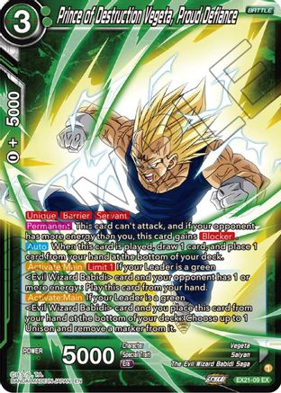 Image of Prince of Destruction Vegeta, Proud Defiance (EX21-09) - 5th Anniversary Set Foil