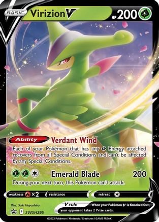 Image of Virizion V SWSH295  - Holofoil SWSH Sword & Shield Promo Cards - Promo