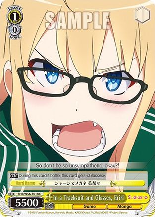 Image of In a Tracksuit and Glasses, Eriri (SHS/W56-E018 C) - Saekano: How to Raise a Boring Girlfriend