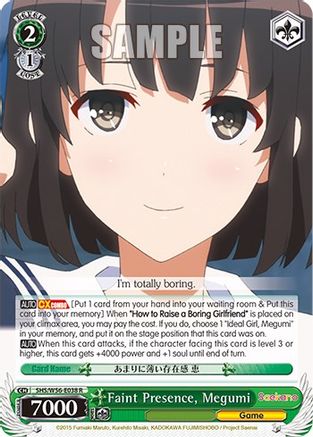 Image of Faint Presence, Megumi (SHS/W56-E038 R) - Saekano: How to Raise a Boring Girlfriend