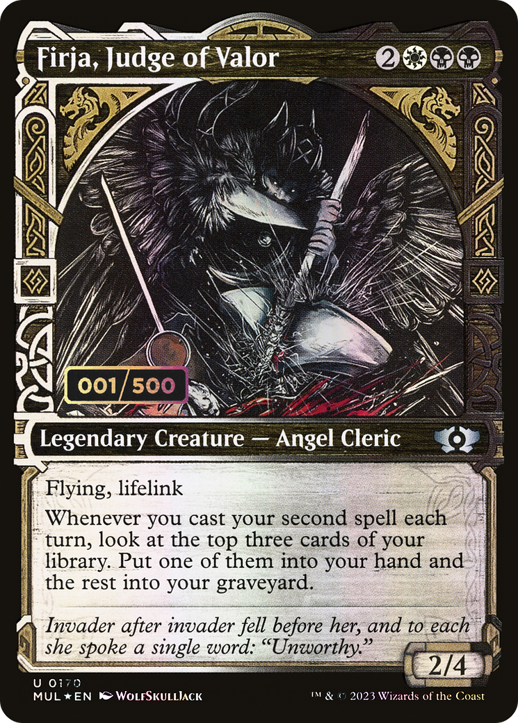 Image of Firja, Judge of Valor (Serial Numbered) (MUL-170) - Multiverse Legends: (Showcase) Foil
