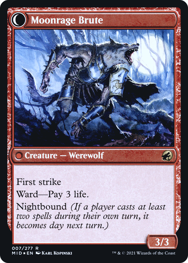 Image of Brutal Cathar (PRE-007) - Innistrad: Midnight Hunt Promos: (Double Faced Transform) Foil
