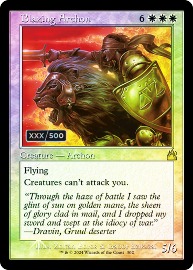 Image of Blazing Archon (Retro Frame) (Serial Numbered) (RVR-302) - Ravnica Remastered Foil