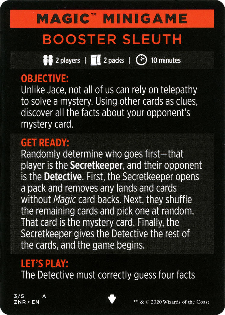 Image of Booster Sleuth // Booster Sleuth (cont'd) (MZNR-003) - Zendikar Rising Minigames