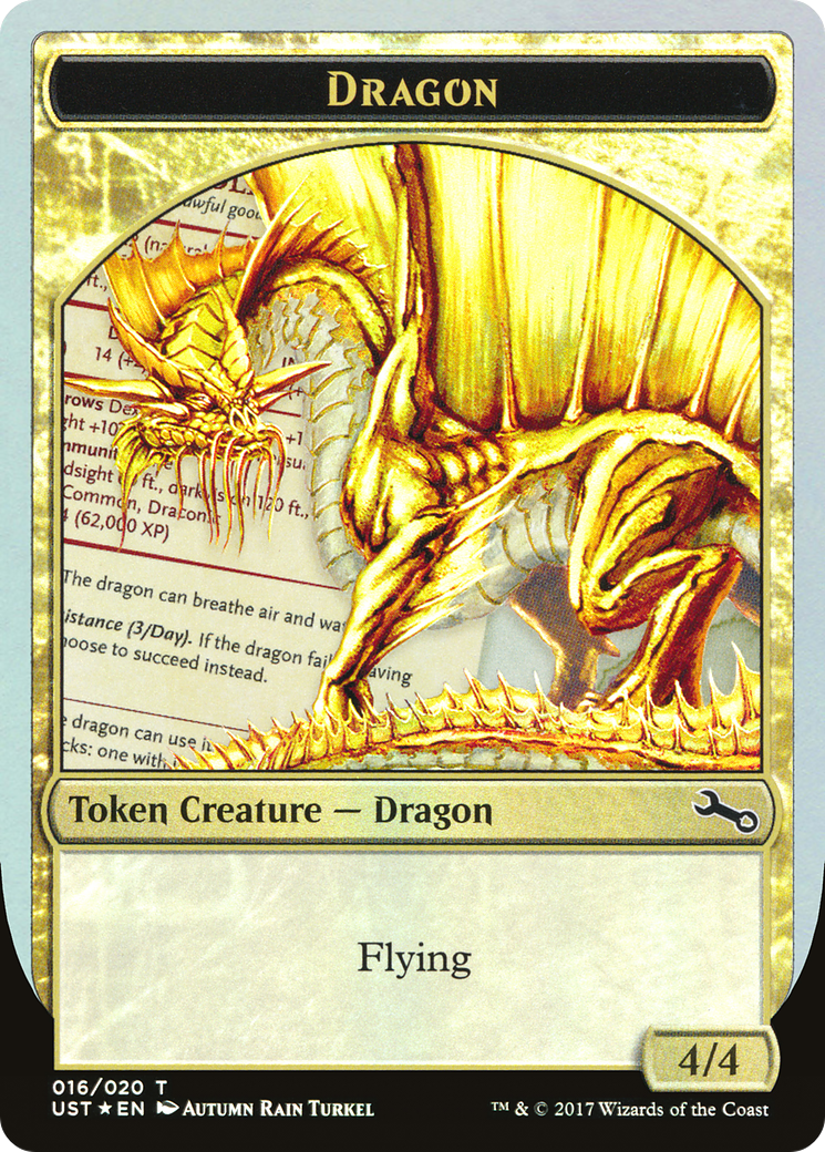 Image of Dragon Token (Gold) (UST-016) - Unstable Tokens Foil