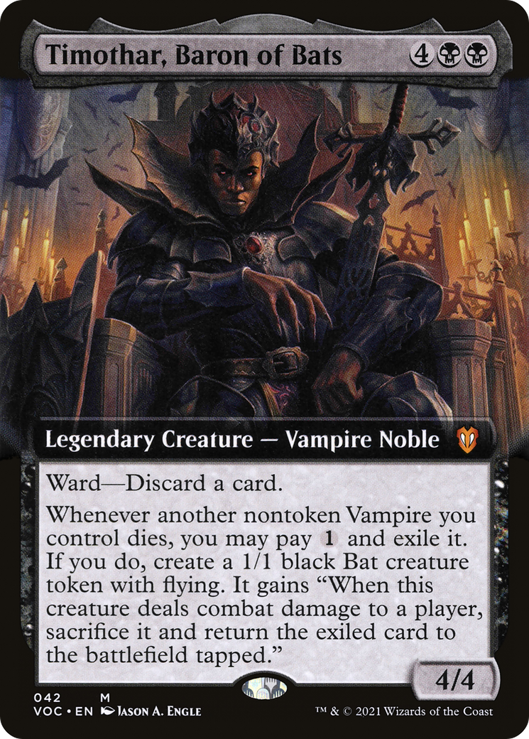 Image of Timothar, Baron of Bats (Extended Art) (VOC-042) - Crimson Vow Commander: (Extended Art)