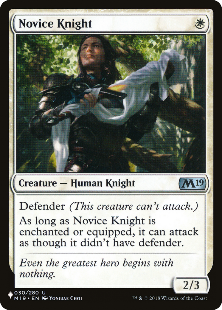 Image of Novice Knight (LIST-M19-30) - The List