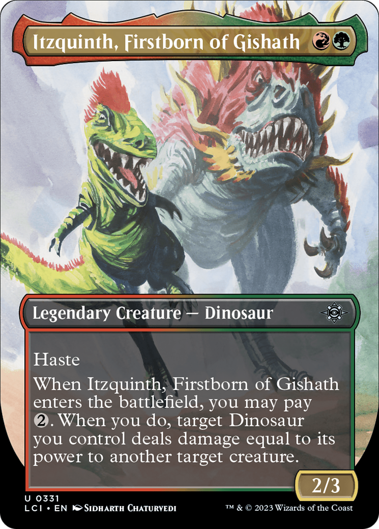 Image of Itzquinth, Firstborn of Gishath (Borderless) (LCI-331) - The Lost Caverns of Ixalan (Borderless)