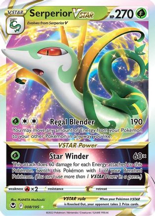 Image of Serperior VSTAR 008/195  - Holofoil SWSH12 Silver Tempest - Ultra Rare