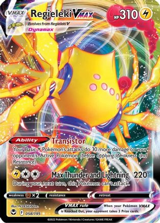 Image of Regieleki VMAX 058/195  - Holofoil SWSH12 Silver Tempest - Ultra Rare