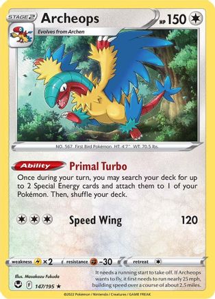 Image of Archeops 147/195  - Holofoil SWSH12 Silver Tempest - Holo Rare