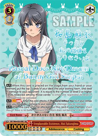 Image of Irreplaceable Existence, Mai Sakurajima (SEC) (Silver Stamped) (SBY/W64-E053SEC SEC) - Rascal Does Not Dream of Bunny Girl Senpai