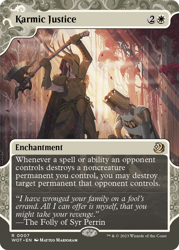 Image of Karmic Justice (WOT-007) - Wilds of Eldraine: Enchanting Tales: (Showcase) (Borderless)
