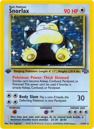 Image of Snorlax (11) 011/64  - 1st Edition Holofoil Jungle - Holo Rare