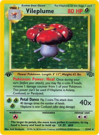 Image of Vileplume (15) 015/64  - 1st Edition Holofoil Jungle - Holo Rare