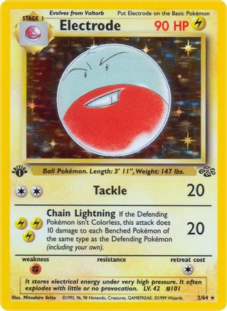 Image of Electrode (2) 002/64  - 1st Edition Holofoil Jungle - Holo Rare