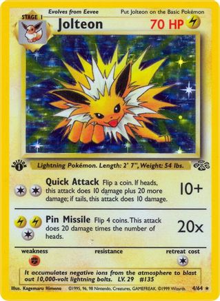 Image of Jolteon (4) 004/64  - Unlimited Holofoil Jungle - Holo Rare