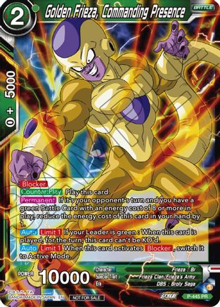 Image of Golden Frieza, Commanding Presence (Zenkai Series Tournament Pack Vol.2) (P-445) - Tournament Promotion Cards