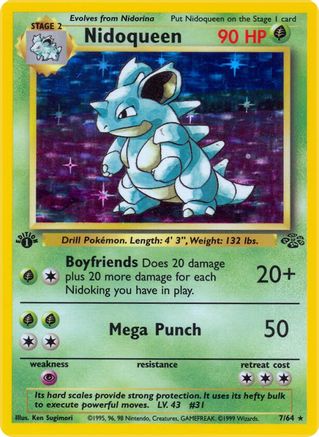 Image of Nidoqueen (7) 007/64  - Unlimited Holofoil Jungle - Holo Rare