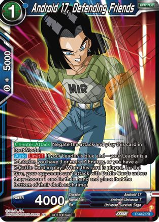 Image of Android 17, Defending Friends (Zenkai Series Tournament Pack Vol.2) (P-442) - Tournament Promotion Cards